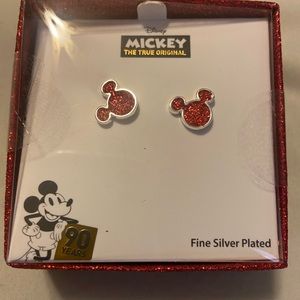 DISNEY MICKEY 90 YEARS   SILVER PLATED EARRINGS